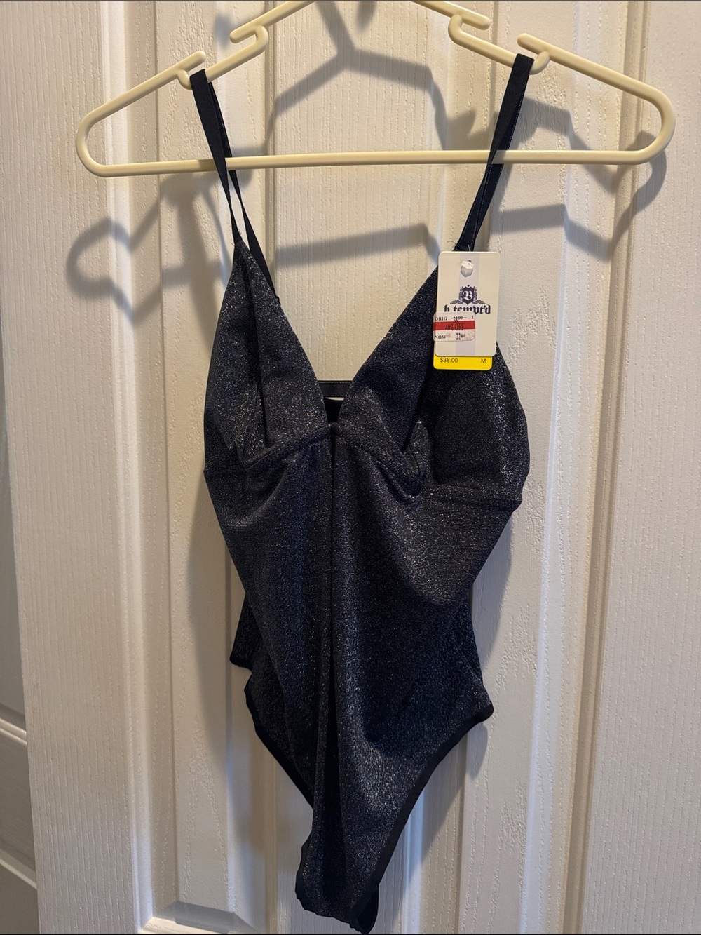 Sparkle Black Shimmery One-Piece Body Suit